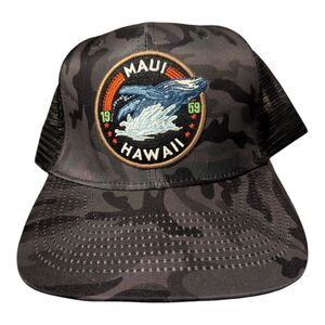 Island Crew Maui Hawaii Camo Whale Watch Trucker Style Snapback Hat